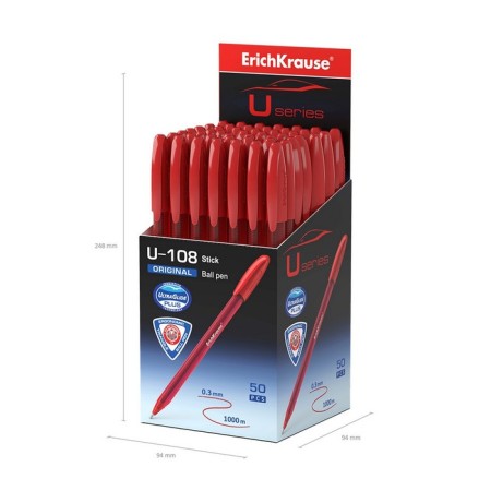 Ballic handle Erichkrause U-108 Original Stick 1.0, Ultra Glide Technology, Red-7