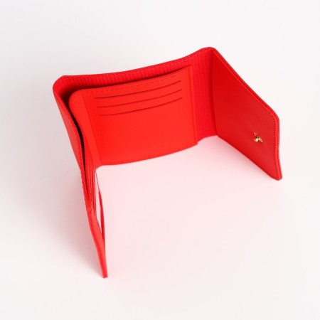 Women's wallet on the button, red color-3