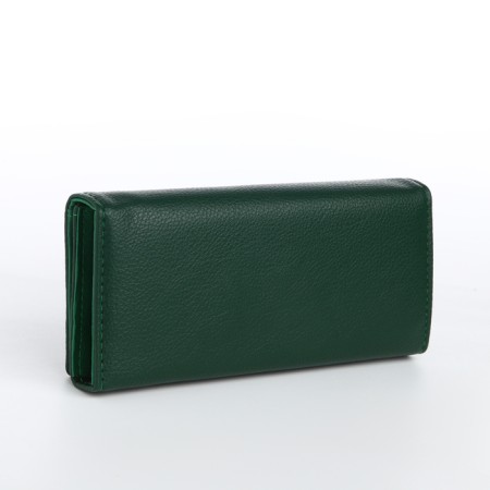 Women's wallet on magnet, green color-1