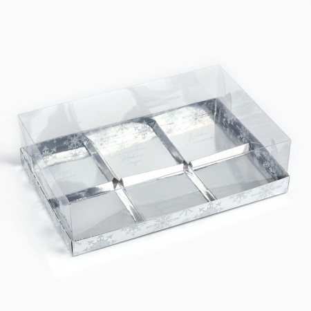 Box for musser cakes "Silver", 27 x 17.8 x 6.5 cm, New Year-1