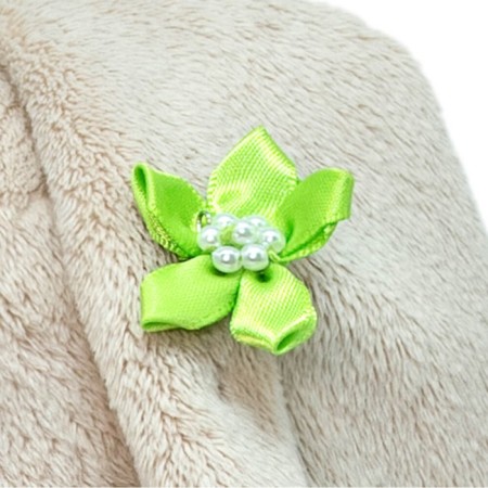 Soft toy "Bunny Mi", in an eco -leather coat, 25 cm-3