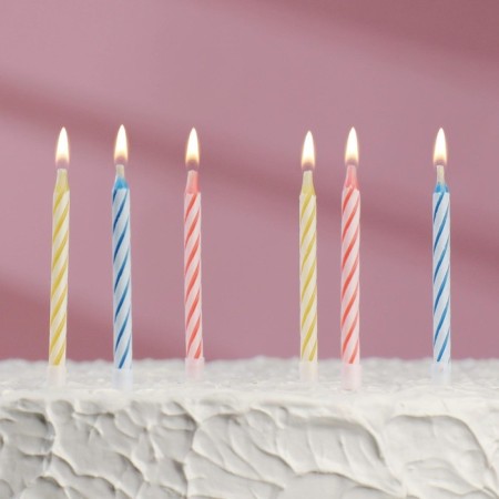 Unsuched candles for the spiral cake, set: 10 pcs and 10 stands-5
