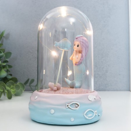 Souvenir Polystone Light "Little Mermaid with Pisces" in a mix 16.5x10x10 cm-6