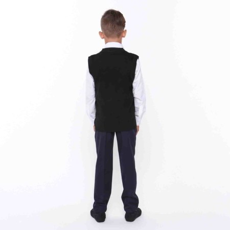 School vest for a boy, color black, height 122-128 cm-3