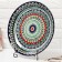 Round Laragan "Rishtan", 36 cm, blue-red ornament