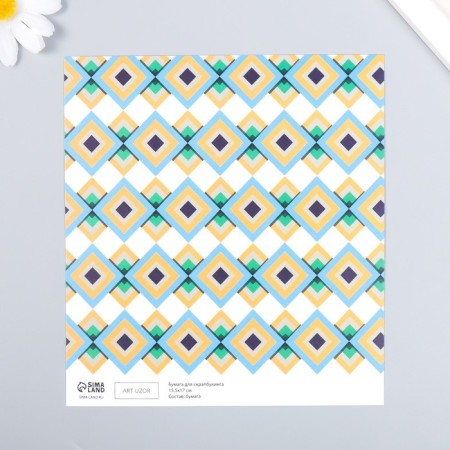 Scrapbooking paper "Mosaic" density 180 g 15.5x17 cm-1