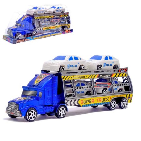 Truck Inertial "Avtobos", with cars, MIX color