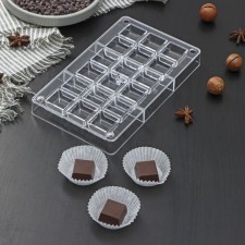 Form for chocolate and sweets “Cubes”, 18 cells, 20 × 12 × 2.5 cm, cell 2.5 × 2.5 × 1 cm