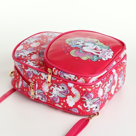 The backpack is unicorn, 20*8*23, lightning department, n/pocket, pink-7