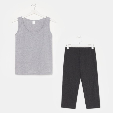 Female homemade set (T -shirt and breeches), gray color, size 54-5