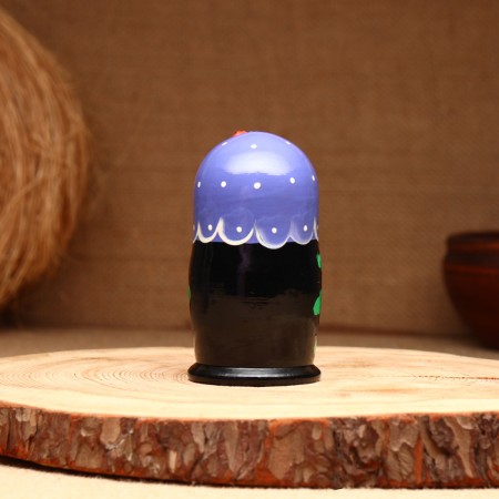 Matryoshka 5-doll "festive purple" with God's cow 10-11 cm-3