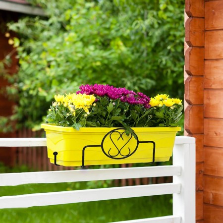 Balcony color stand, 53 × 29 × 22 cm, metal, black-1
