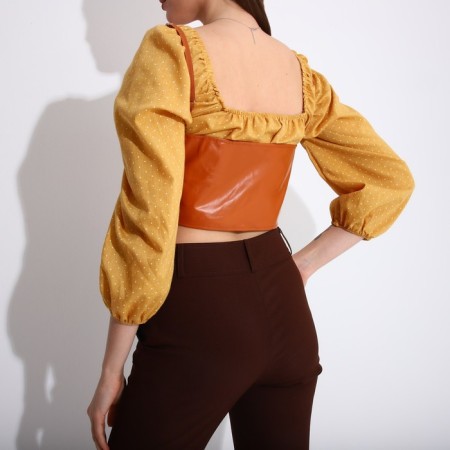 Corset on lacing, height 15.5 cm, redhead color-1