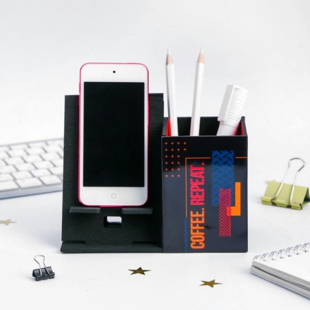 Organizer for the office with a stand for the phone "Geometry"-1