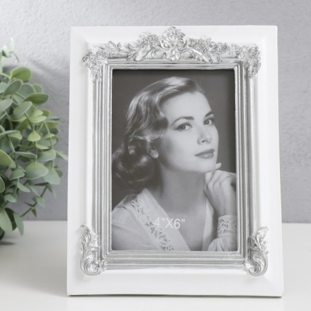 Photo frame Polystone 10x15 cm "Flowering of tenderness" white 15.5x20 cm
