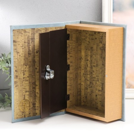 Safe-book wood to the leatherette "Plant pattern" 27x18x7 cm-3