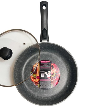 Deep pan -Panair Sogretta, removable handle, with a lid, cast aluminum, d = 24 cm-4