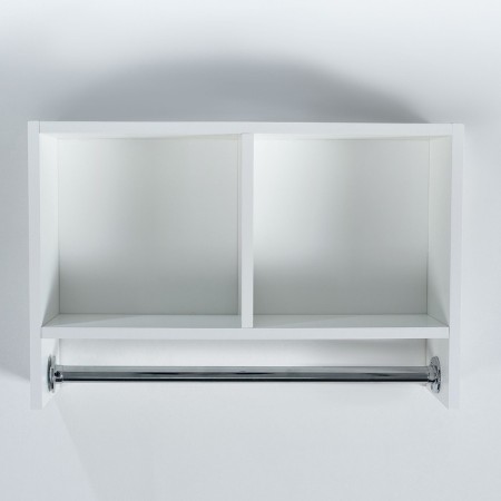 Bathroom cabinet with a rod for towels white, 60 x 15.4 x 40 cm