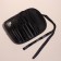 A set of makeup brushes, 7 objects, a cover on the ties, the color is black