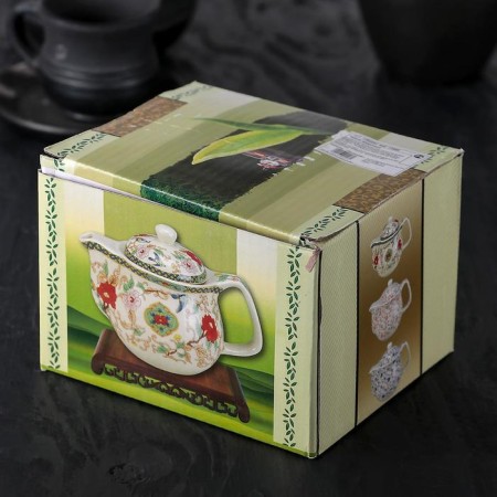 Keramic teapot with a metal sieve "Lotus", 350 ml-7