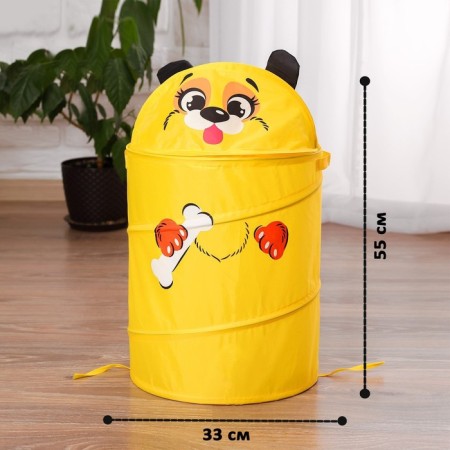 Basket for storing toys "Dog with a bone" with pens and lid-3