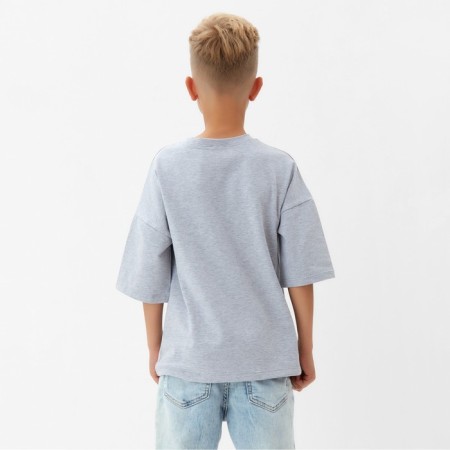 T -shirt Children's Minaku: Basic Line Kids, color gray melange, height 152 cm-5