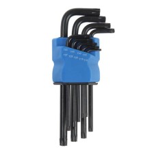 A set of keys of the tundra Black, Torx Tamper, elongated, CRV, TT10 - TT50, 9 pcs.
