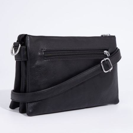 Bag Cross-Bodi with a zipper, black color-1