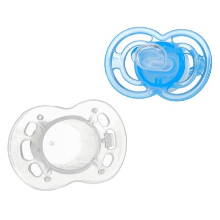 Nipple is an orthodaken dummy "Dino" with a cap, +0 months, blue-4