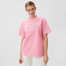 Women's T-shirt Minaku Oversize Fit: Sporty & Sty! Light pink color, rr 48