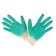Garden gloves, x/b, knitting 13 class, size 9, latex dousy, green