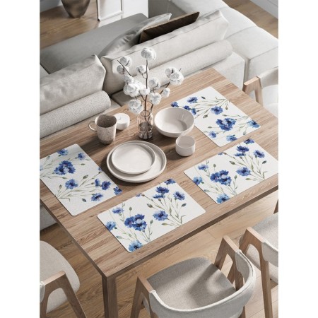 A set of napkins for setting the table “von with cornflowers”, rectangular, rounded edges, size 30x46 cm, 4 pcs