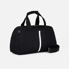 Sports bag with lightning, 3 outer pockets, long belt, black color