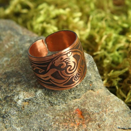 Amulet ring "Leo", plate, copper