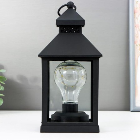 Nightlight "Lantern 3" LED from batteries 3HAAA Black 10.5x10.5x21.5 cm Risalux