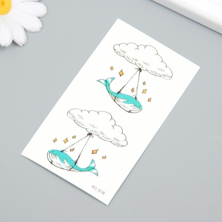 Tattoo on the body color "Kit flies on the cloud" 6x10.5 cm-1