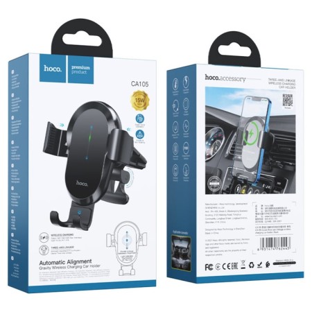Hoco Ca105 car holder, Bespr. charging, three-axle, for 4.7-7.0.2 a, 15 watts, black-8