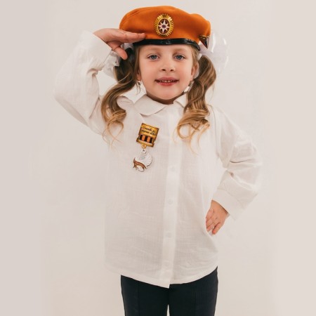 Carnival set "Defender of the Fatherland" Orange beret, size 54-56, bows 2 pcs-5