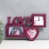 Photo frame with clock "Love" 2 photos, burgundy