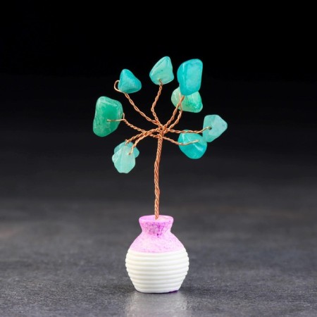 Souvenir "Energy tree. Aventurine green", natural stone, 7 x 3 cm-1