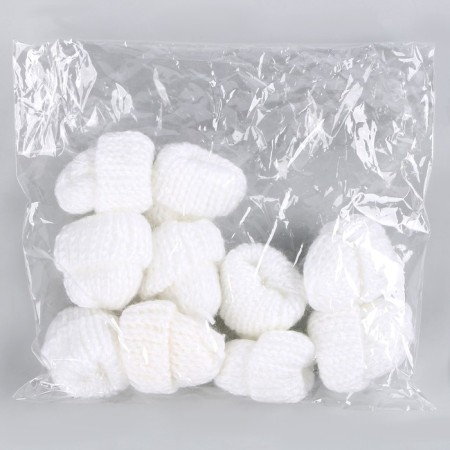 Knitted hat knitted, set 10 pcs., White color-3