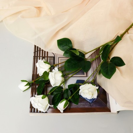 Artificial flowers "Rose Charm" 6x77 cm, white