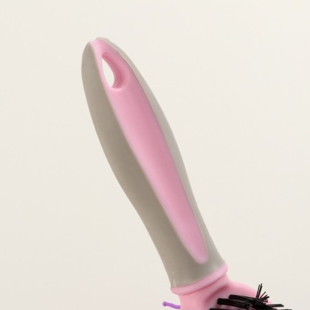 Bilateral brush - comb with wavy teeth, middle, 6 x 19 cm, pink-4