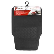 Car mats Torso, rubber, 64x44 cm, 44x33 cm, black, set 4 pcs