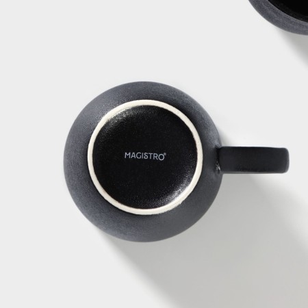 Porcelain mug Magistro Carbon, 380 ml, black color-4