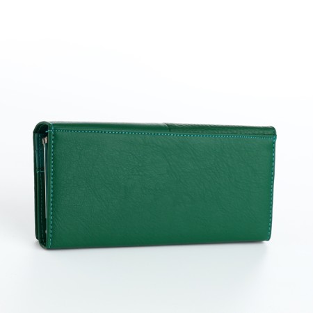 Women's wallet on magnets, green color-1