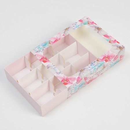 Box for 9 sweets, confectionery packaging “Blave with happiness”, 15.2 x 20 x 5 cm-2