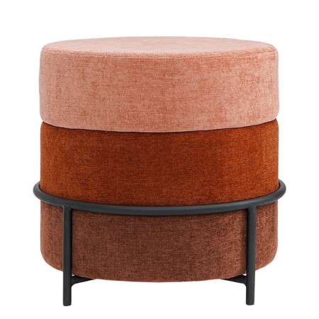 Norunn Pouffer, 480 × 480 × 450 mm, Shenill, Burgundy Color