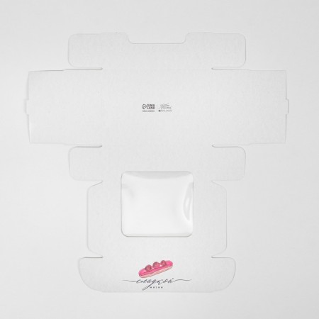 Box for eclairs, confectionery packaging, 2 inserts, “sweet life”, 15 x 10 x 5 cm-3