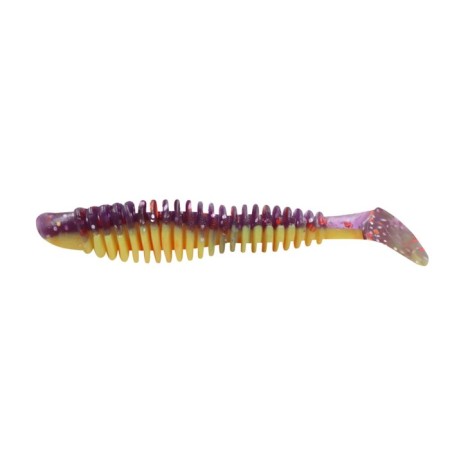 The Yaman Pro Arris Shad, 14 cm, color #26-Violet Chartreuse, packaging 4 pcs.